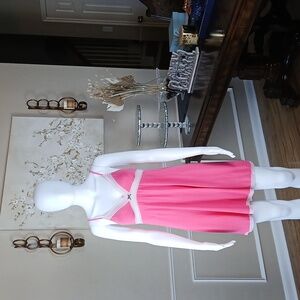 Victoria's Secret Sexy Pink Lace Trim Slip Mini Dress. Size S